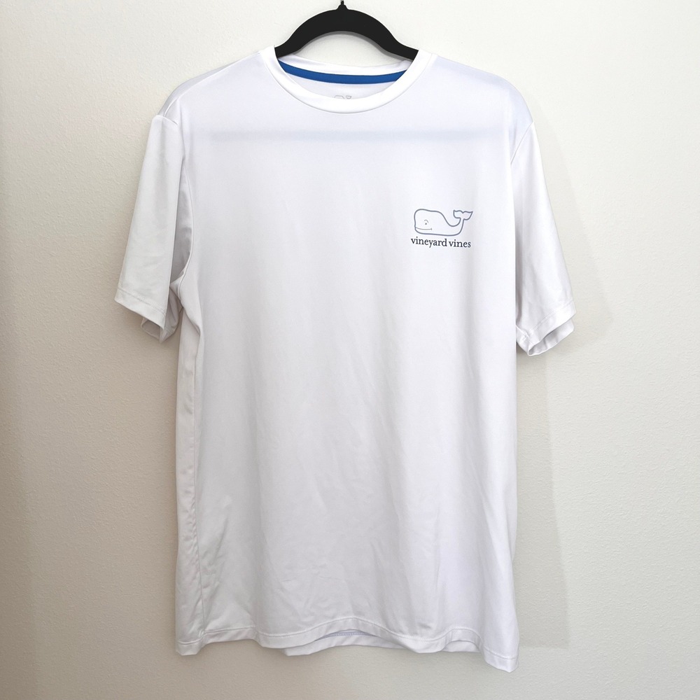 Vineyard Vines Performance Mens Small White Short Sleeve Whale Graphic T-Shirt